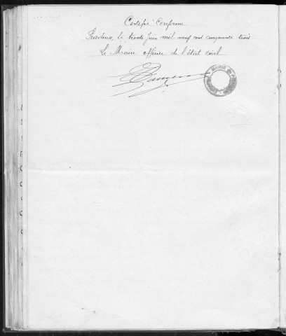 Tables décennales des mariages (1943-1952)