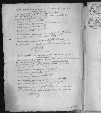 Naissances, mariages, décès (1803-1812)