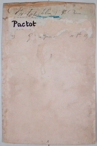 Répertoire alphabétique sur fiches : Pactot-Petit