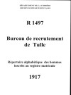 Classe 1917 : table alphabétique.