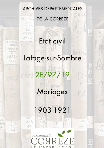 Mariages (1903-1921).