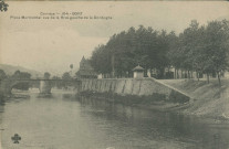 Bort-les-Orgues : "Corrèze - 104 - Bort - Place Marmontel vue de la rive gauche de la Dordogne".