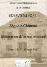 Délibérations du conseil municipal. 05 mai 1839-23 août 1857