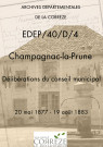 Délibérations du conseil municipal. 20 mai 1877-19 août 1883