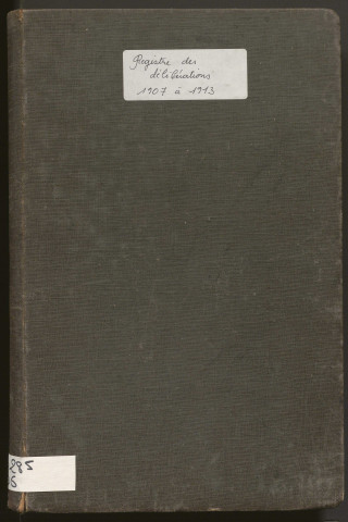 Délibérations du conseil municipal. 19 mai 1907-31 mars 1913