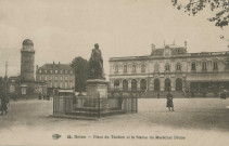 Brive-la-Gaillarde : "25. Brive - Place du théâtre et la statue du maréchal Brune".