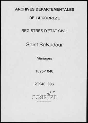 Mariages (1825-1848)
