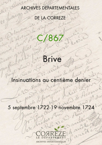 5 septembre 1722-19 novembre 1724