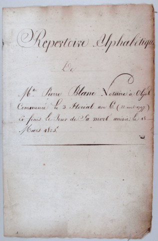 Répertoire alphabétique : A-V