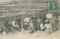 Donzenac : "219. - Corrèze. - Travassac. - Les ardoisières. - Taillage des ardoises".