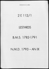 Baptêmes, mariages, sépultures puis naissances, mariages, décès (1782-1801)