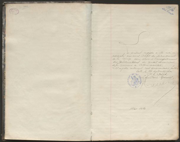 Délibérations du conseil municipal. 1er mars 1896-11 mai 1919