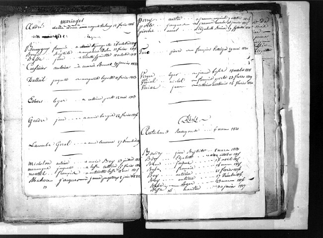 Tables décennales des décès (1813-1822)
