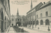 Beyssac : "Corrèze - 9. Le Préventorium du Glandier (Office public d'hygiène sociale du Département de la Seine) - La cour d'honneur - Au fond, les bureaux de la direction et de l'économat".
