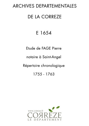 Répertoire chronologique : 1755-1763