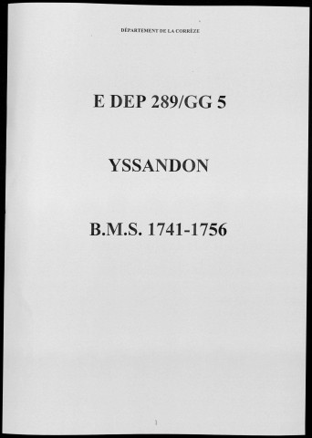 Baptêmes, mariages, sépultures (1741-1756)