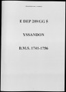 Baptêmes, mariages, sépultures (1741-1756)