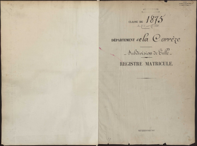 Classe 1875 : matricules 1 à 1146.