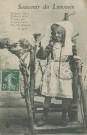 Folklore : "2355 Souvenir du Limousin - Le régal de deux amis - En boun' amijo Baille lo mijo a notre jau Crout'e mijou Fan mo pitanço.". Texte de P. de F.