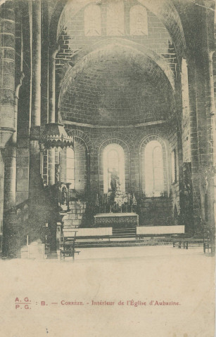 Aubazine : "Corrèze - Intérieur de l'église d'Aubazine".