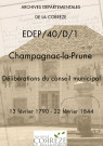 Délibérations du conseil municipal. 13 février 1790-22 février 1844