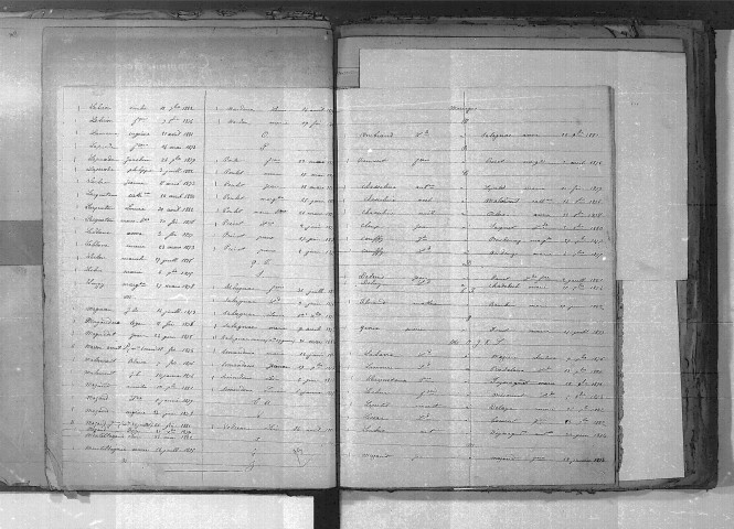 Tables décennales des mariages (1873-1882)