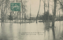 Brive-la-Gaillarde : "2 - Inondations du 30 novembre 1910 - Brive - Place de la Guierle - Le kiosque".