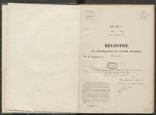 Délibérations du conseil municipal. 10 décembre 1865-14 février 1869