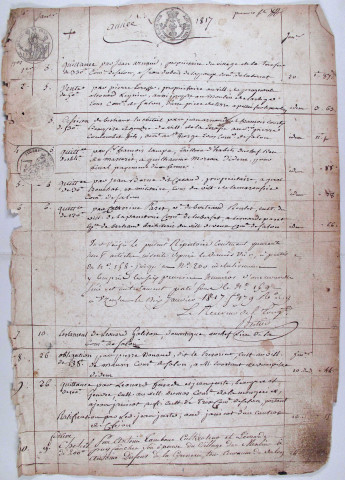 Répertoire chronologique : 1 janvier 1817-31 décembre 1823