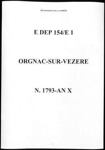 Naissances et tables (1793-1803)