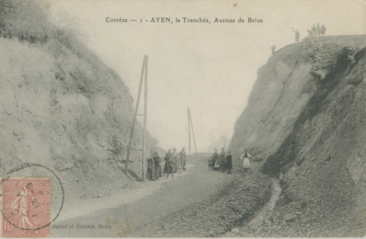 Ayen : "Corrèze - 1. Ayen - La tranchée - avenue de Brive".