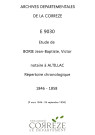 Répertoire chronologique : 9 mars 1846-24 septembre 1858