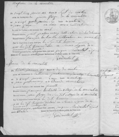 Naissances, mariages, décès (1813-1822)