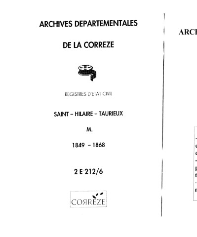 Mariages (1849-1868)