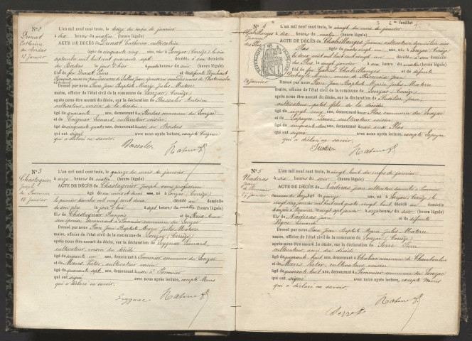 Décès (1903-1921).