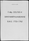 Baptêmes, mariages, sépultures (1753-1762)