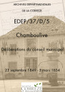 Délibérations du conseil municipal. 23 septembre 1849-5 mars 1854