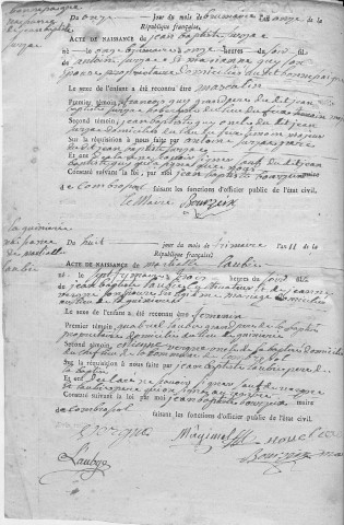 Naissances, mariages, décès (1803-1812)