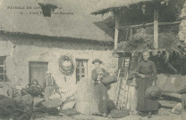 Folklore : "Paysage du Centre - 37 - Vieille ferme et ses habitants".