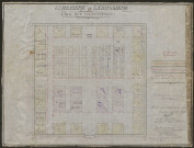 Plan des concessions du cimetière de la Bussière sur toile.