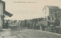 Le Lonzac : "Gare du Lonzac (Corrèze) - Arrivée d'un train".