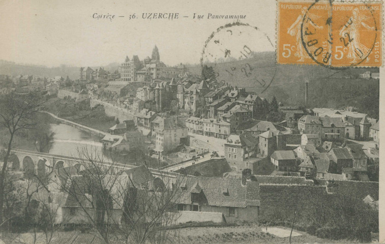 Uzerche : "Corrèze - 36. Uzerche - Vue panoramique".