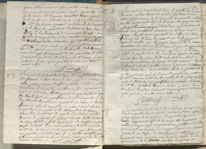 Naissances, mariages, décès (1832-1842)