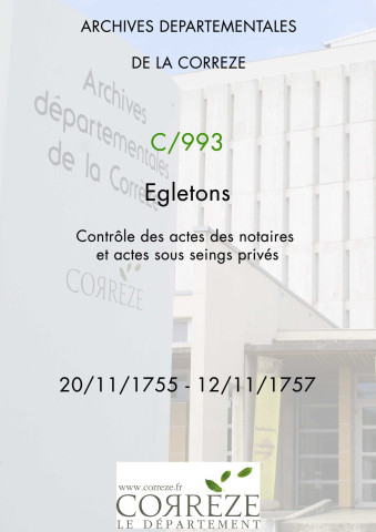 20 novembre 1755-12 novembre 1757