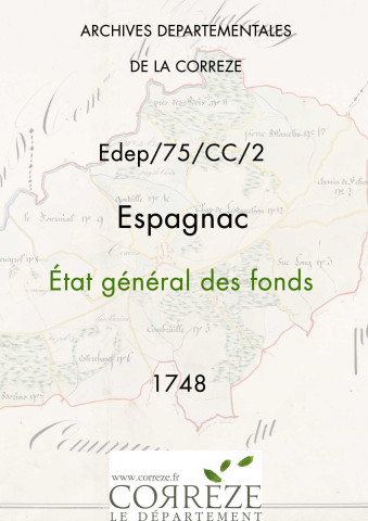 État général des fonds. 1748