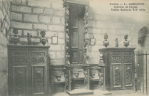 Aubazine : "Corrèze - 8 - Aubazine - Intérieur de l'église - Vieilles stalles du XIIe siècle