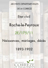 Naissances, mariages, décès (1893-1902)