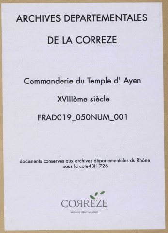 Anciens inventaires (fragments).