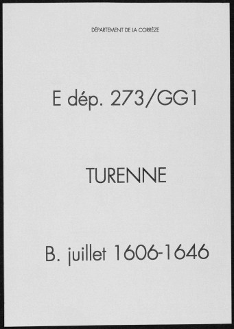 Baptêmes (1606-1646)