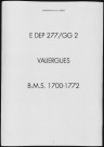 Baptêmes, mariages, sépultures (1700-1772)